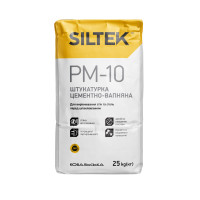 Штукатурка цементно-известковая. Ручное и машинное нанесение. SILTEK PM-10 Серая (25кг)