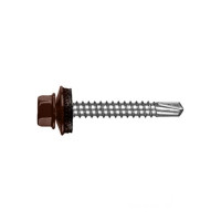 Саморіз покрівельний 4,8 * 19 RAL 8017 (коричневий / 100шт)