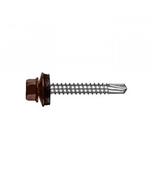 Саморез кровельный 4,8*19 RAL 8017 (коричневый/100шт)