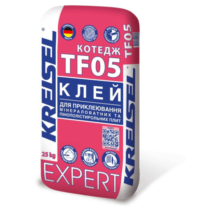 Смесь для приклеивания минераловатных и пенополистирольных плит Kreisel Expert TF05 (Крайзель 205) (25 кг)