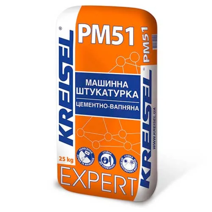 Штукатурка стартова, цементно-вапняна Крайзель (Kreisel)  EXPERT РМ51  для машинного та ручного нанесення (25 кг)  