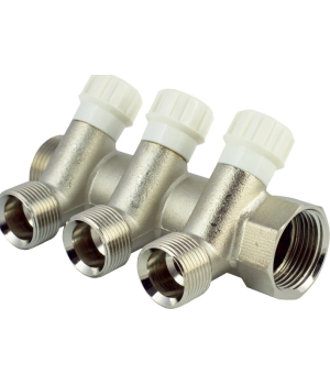 Коллектор вентильный под евроконус FADO 1" x3/4" x3 KVE13