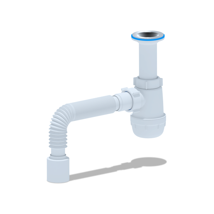 Сифон кухонный 1/2 с гофрой, d 50 (AO0510) LK02
