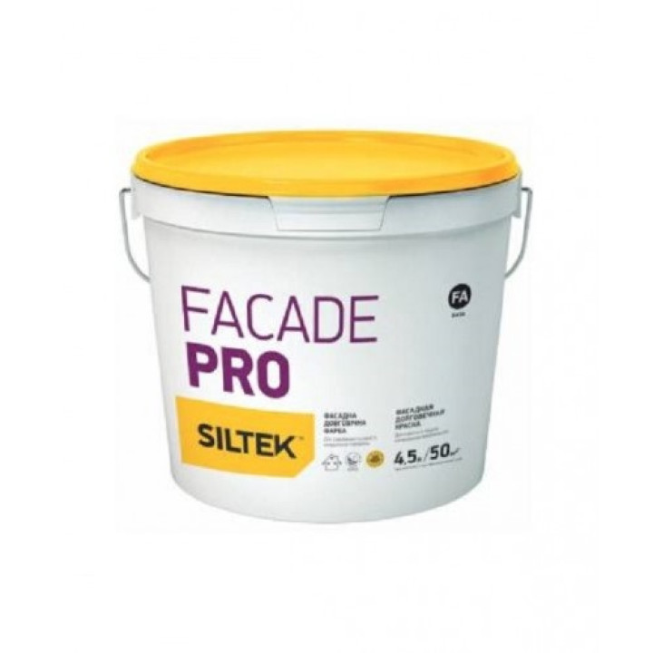 Краска фасадная долговечная SILTEK Facade Pro База FC  (4,5 л) (бесцветная)