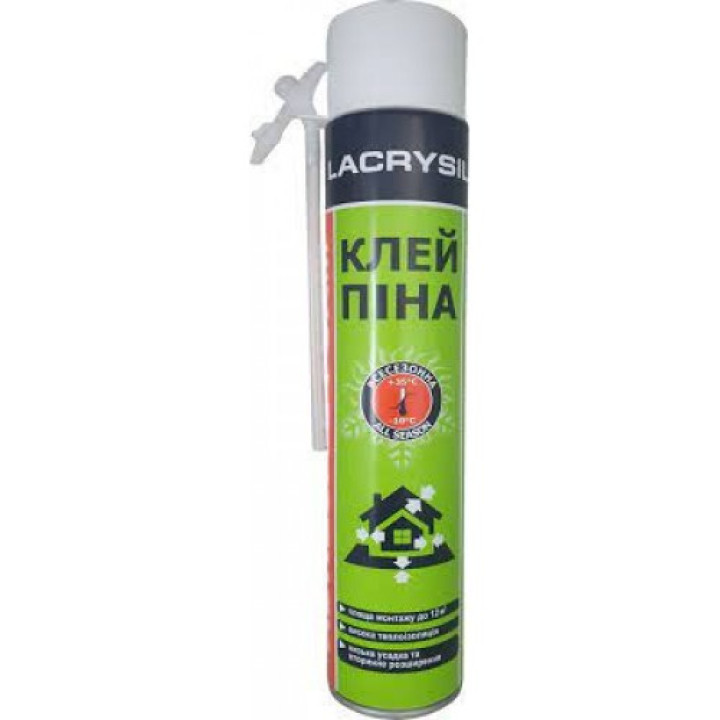 Пена-клей всесезонная ручная Lacrysil (ЛАКРОСИЛ) 800 мл. (950г.)