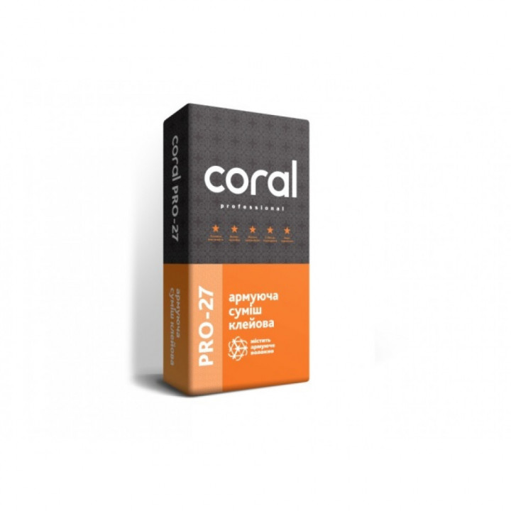 Клей для пінопласту армуючий "Зима" Корал (Coral) Pro-27 25кг