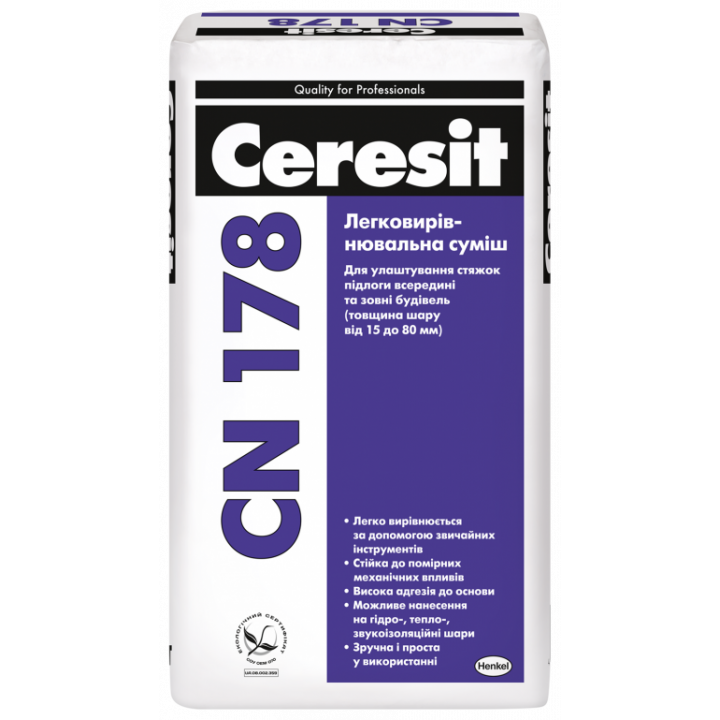 Легковыравнивающаяся смесь CERESIT CN 178 (25 кг)