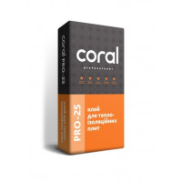 Клей для мінеральної вати і пінополістиролу Корал (Coral) Pro-25 25кг