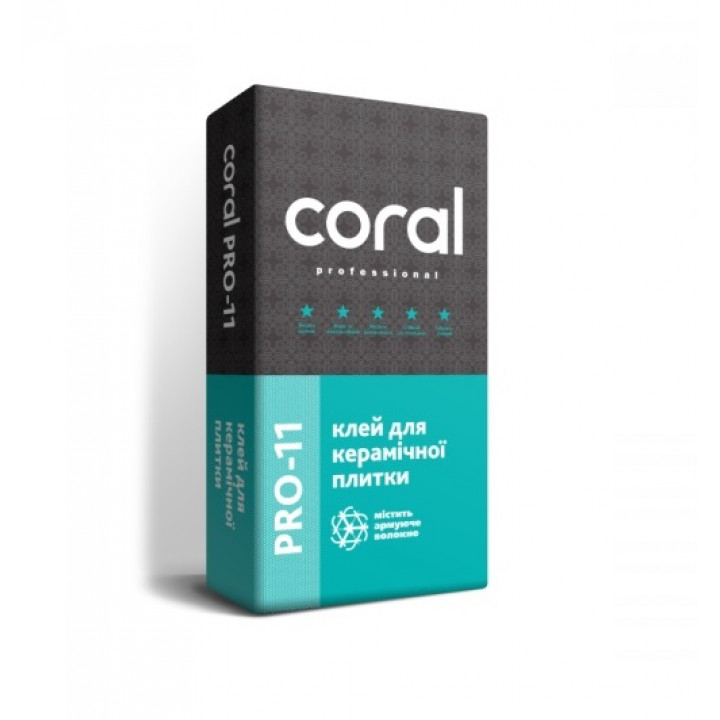 Клей для плитки Корал (Coral) Pro-11 25 кг