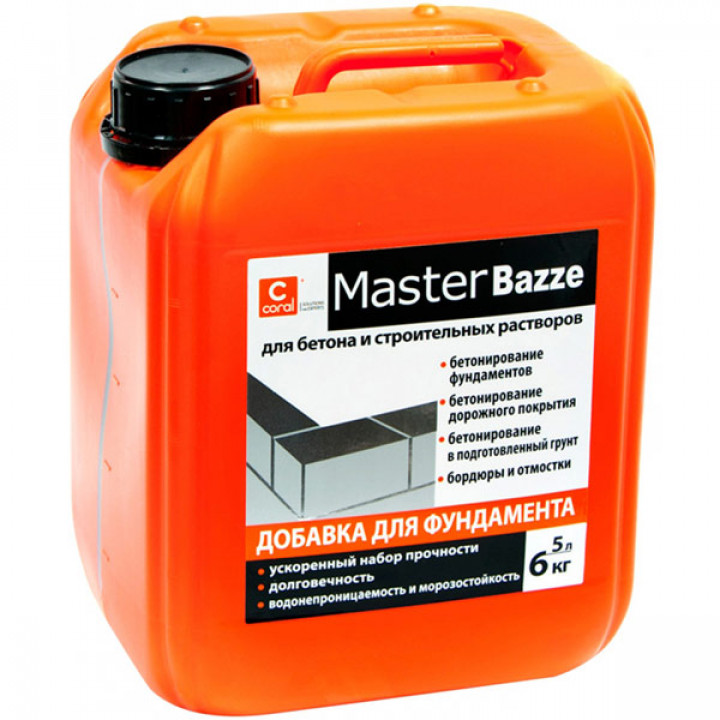Coral MasterBazze Пластификатор для фундамента (5л.)
